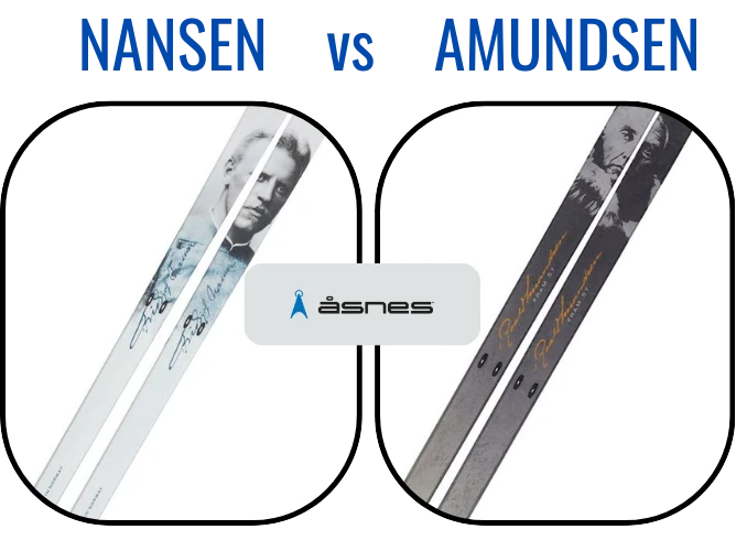 Vi sammenligner Nansen vs Amundsen fjellski fra Åsnes